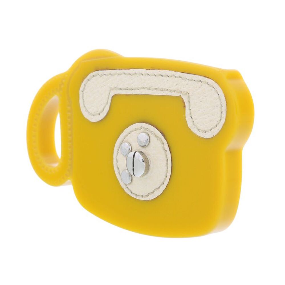 Prada Yellow Resin Vintage Retro Telephone Brooch Pin-one size - Picture 2 of 3